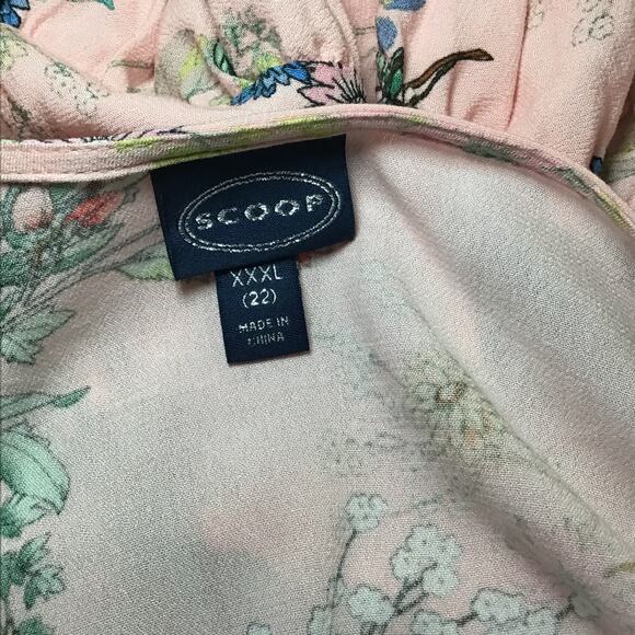 Scoop NYC  Floral Wrap Dress Blush Pink Wildflower Ruffle Long Sleeve Size 3X - Picture 11 of 12